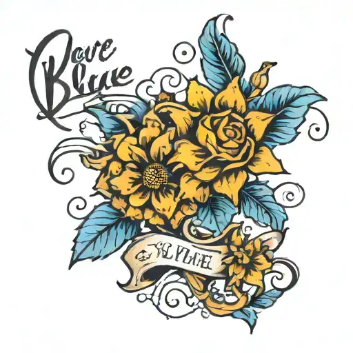 script letting "You're my blue sky, you're my sunny day" tattoo design idea