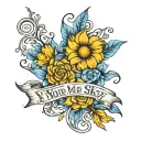 script letting "You're my blue sky, you're my sunny day" tattoo design idea