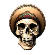 skull with sombrero on tattoo design idea