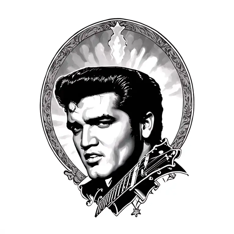 Tcb elvis presely theme tattoo design idea
