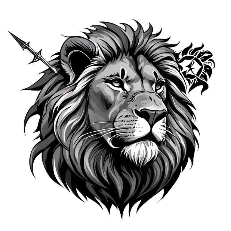 Lion, Sagittarius, Patriot tattoo design idea