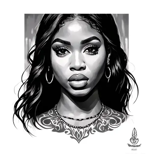 Aaliyah tattoo design idea