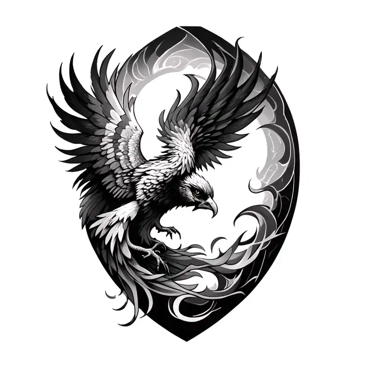 phoenix rising tattoo design idea