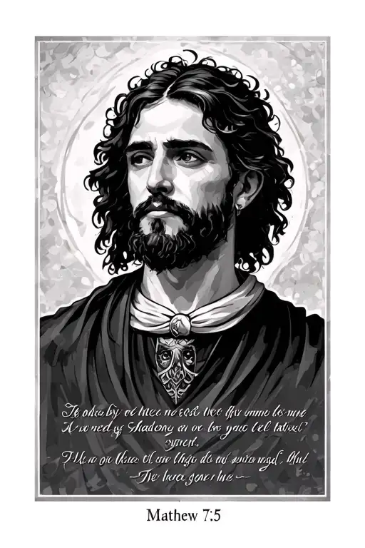 Matthew 7:5 verse incorporated tattoo design idea