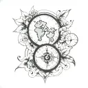 COUPLES MATCHING TATTOO ON FOREARM WITH GPS COORDINATES  tattoo design idea