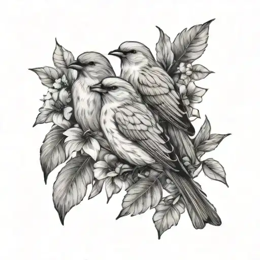 Lochlyn Leif Lola written with 3 little birds tattoo design idea