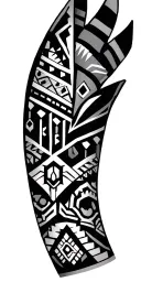 aztec pattern and gaming tattoo design idea