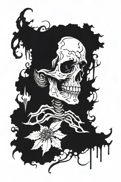 dark, edgy, death tattoo design idea