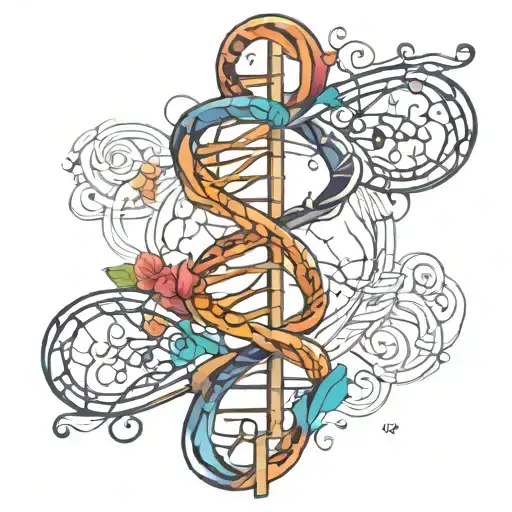 dna double helix tattoo design idea