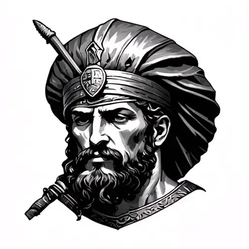 Greek Soldier tattoo design idea