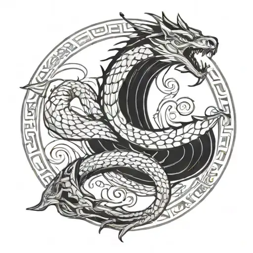 loki and Jörmungandr tattoo design tattoo design idea