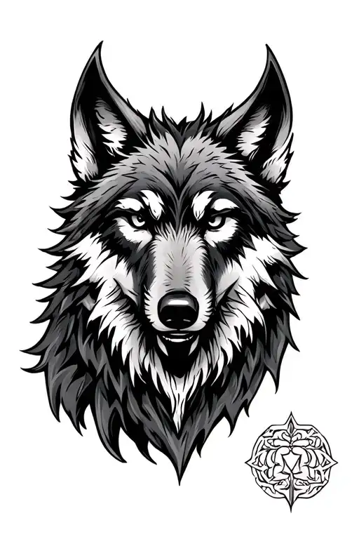 fenrir viking norse wolf tattoo design idea