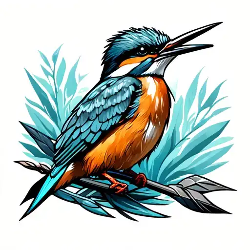 arrow is with kingfisher tattoo design idea