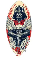 Demons And Angels Fighting Darth Vader tattoo design idea