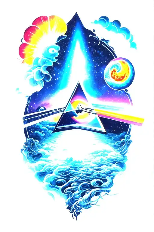 Can you design a tattoo based on "The Dark Side of the Moon" album cover tattoo design idea