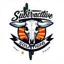 "Subtractive Solutions" "Subtractive Solutions" "Subtractive Solutions" "Subtractive Solutions" Logo for a machine shop based in Arizona using the outline of the state line, a cow skull cactus. tattoo design idea