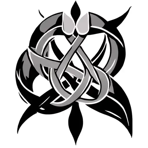 Chi-Rho Symbol Celtic knotwork intertwined tattoo design idea