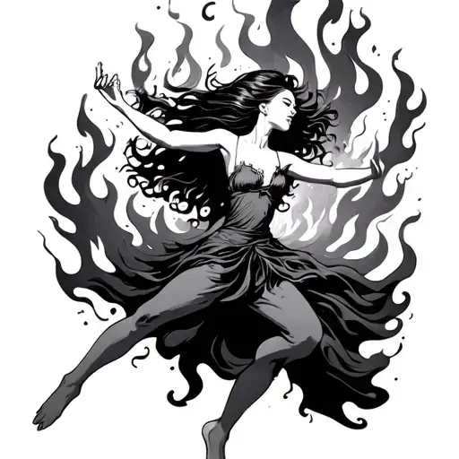 dancing through the flames tattoo design idea