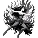 dancing through the flames tattoo design idea