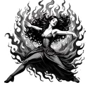 dancing through the flames tattoo design idea