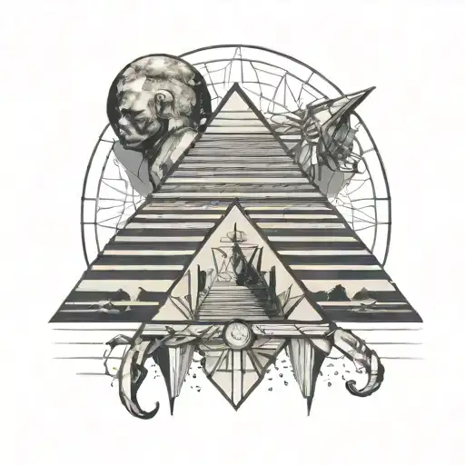 pyramid sphinx and Orion's Belt consolation tattoo design idea