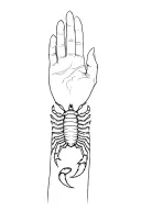 For a messy person who loves magic I am scorpion I want on the left hand on the side of the hand level tattoo design idea