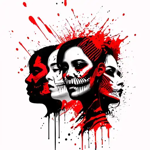 japanese 3 faces representing the diversity tattoo design idea