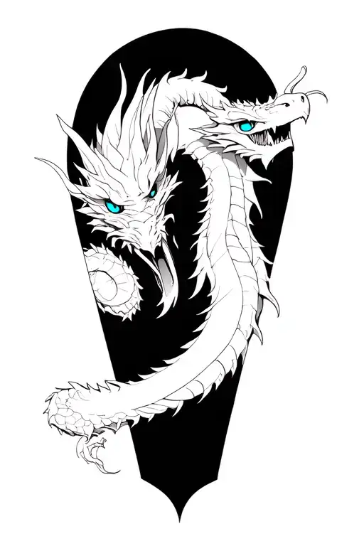black magician and white dragon blue eyes yugioh tattoo design idea