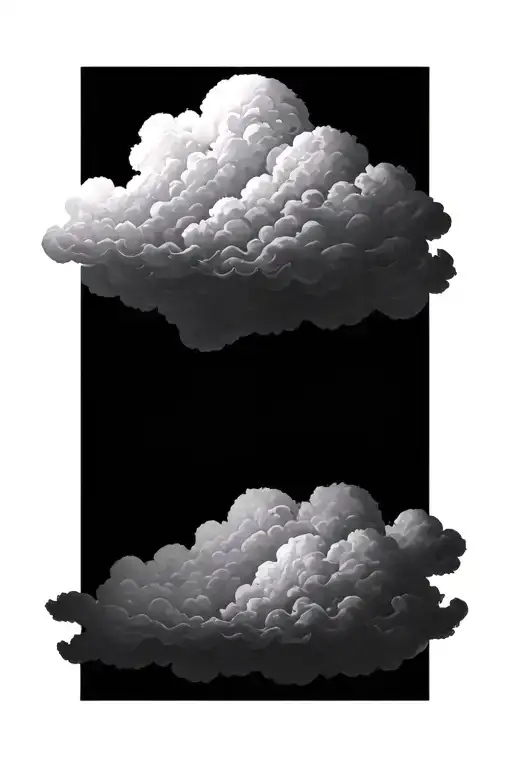 cloud shaded background tattoo design idea