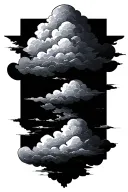 cloud shaded background tattoo design idea
