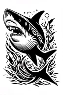 bonnet head shark swimming tattoo design idea