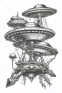 alien abduction ufos  tattoo design idea