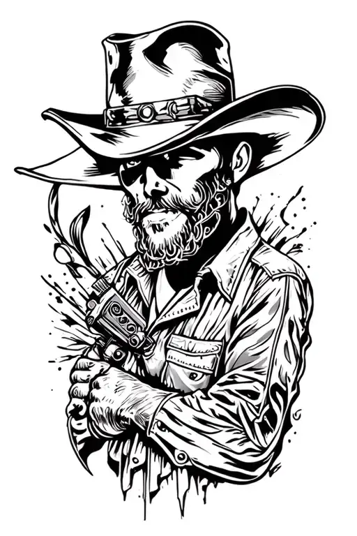 welding, western, leather work tattoo design idea