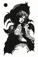beautiful  Lilith surrounded tattoo design idea