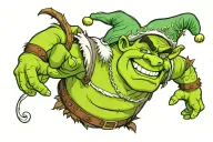 christmas shrek tattoo design idea
