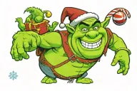 christmas shrek tattoo design idea
