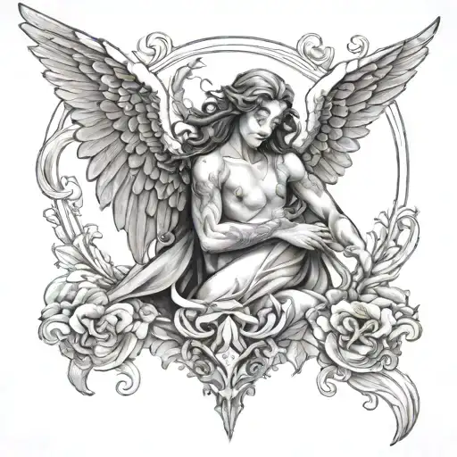 Gabriel Angel tattoo design idea