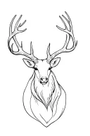 fine line Scottish stag tattoo design idea
