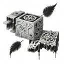 thinking outsider the box, we code for people,  tattoo design idea