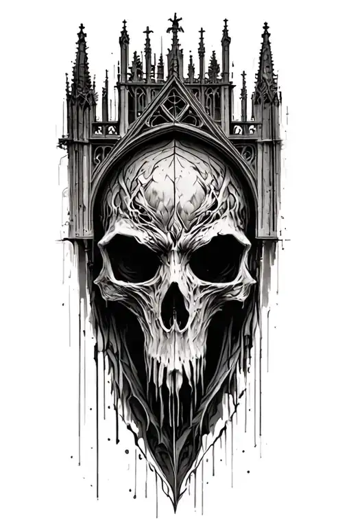 dark souls bloodborne cathedral tattoo design idea