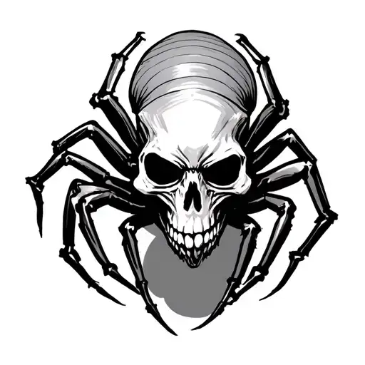 spider skull tattoo design idea