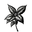 basil plant dense tattoo design idea