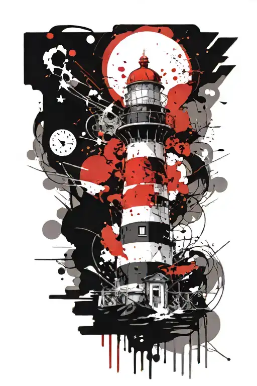 sea ​​lighthouse tattoo design idea