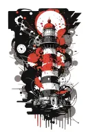 sea ​​lighthouse tattoo design idea