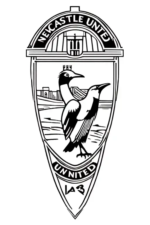 newcastle united, tyne bridge, magpie. tattoo design idea