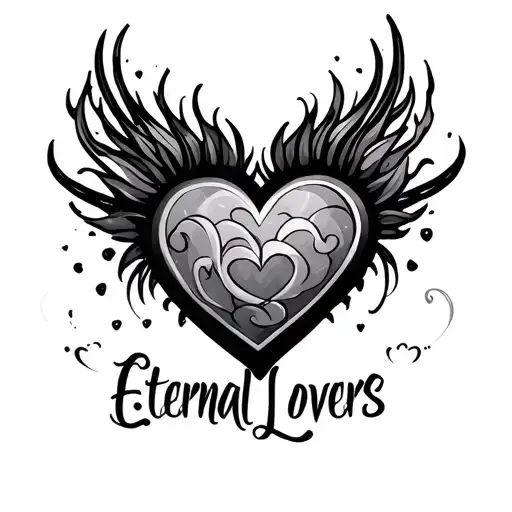 Text "eternal lovers" tattoo design idea