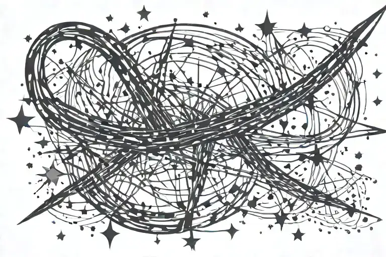 sagittarius constellation Intertwined with shooting stars  tattoo design idea