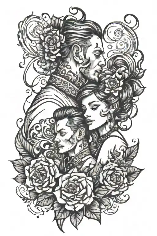 father daughter tattoo design idea