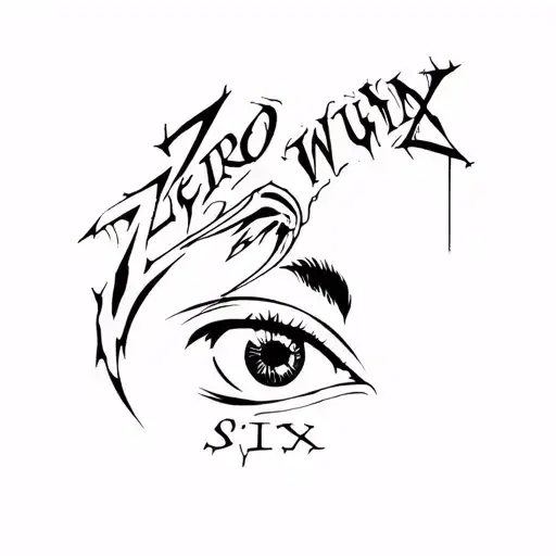 "Zero Wuhn Six" Zero One Six winged eye popping tattoo design idea