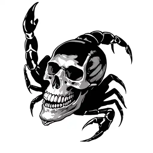 Skull and Scorpion tattoo design idea